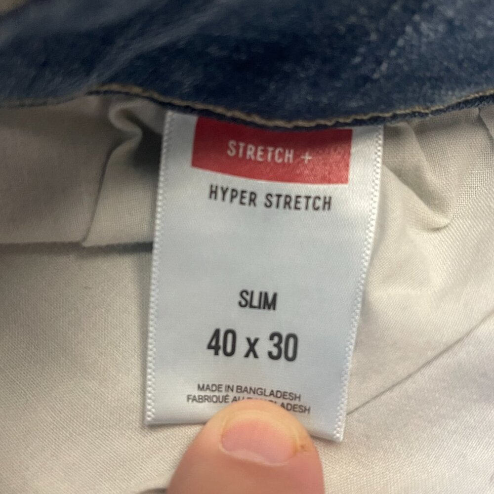 Express Mens Slim Fit Hyper Stretch Jeans Size 40x30 - Picture 3 of 4